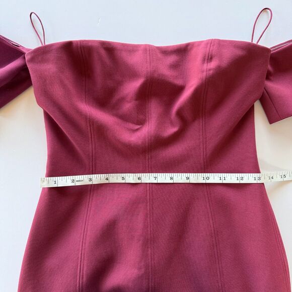 NWOT Cinq à Sept Elva Off-the-shoulder Godet Mini Dress In Elderberry Size 4 - Picture 13 of 13